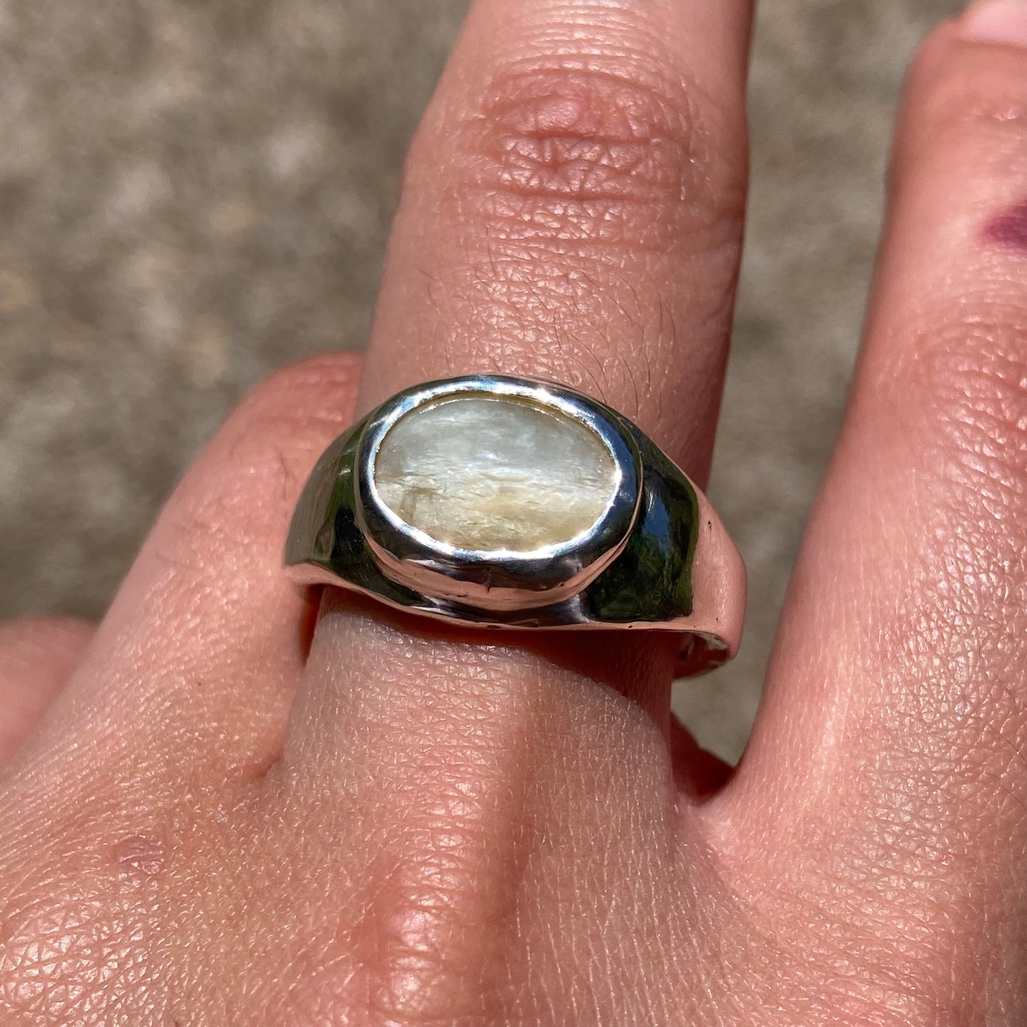 Cat's Eye Opal Bubble Ring