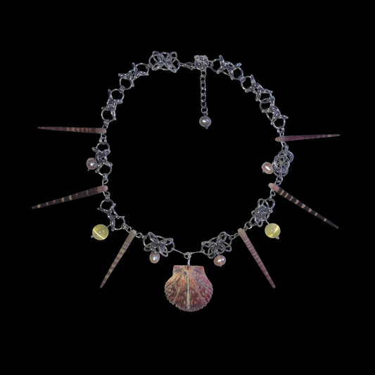 Armored Scallop Chainmail Necklace