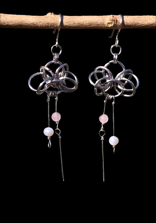 Chainmail Lotus Earrings